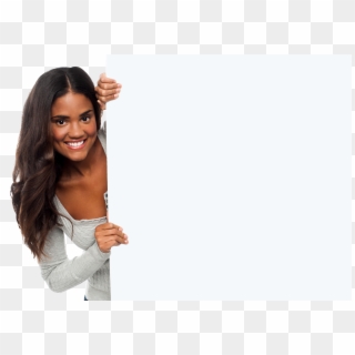 Girl Holding Banner Png Background Image - Girl Holding Phone Png Clipart
