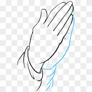 Praying Hands With Rosary Drawing - Praying Hands Drawing Easy Clipart
