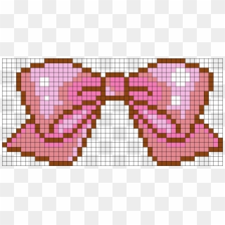 Cute Pink Bow Perler Bead Pattern / Bead Sprite - Pixel Bow Transparent Clipart