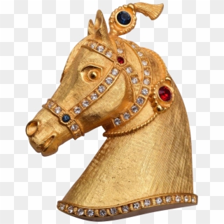 Gene Verrechhia Jeweled Horse Head Brooch - Sorrel Clipart