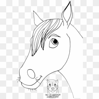 Drawn Mask Horse - Horse Face Cartoon Drawing Clipart