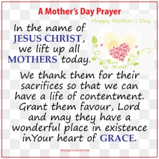 A Prayer For Mothers - Prayer For Mothers Day Clipart