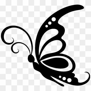 1200 X 1200 1 - Black And White Silhouette Butterfly Clipart - Png Download