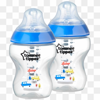 Tommee Tippee Closer To Nature Decorated Baby Bottle, - Tommee Tippee Boys Bottle Clipart