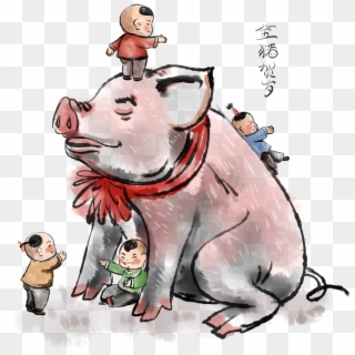 2019 Spring Festival Year Pig Chinese Painting Series - Chinese Painting Clipart
