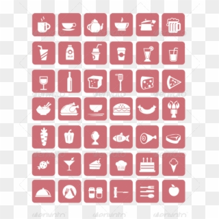 Mixed Set Of Icons Of Foods, Drinks And Dessert - Food Vector Clipart