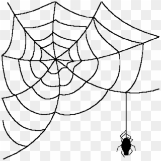 Cartoon Spider With Web , Png Download - Transparent Spider Web Clipart