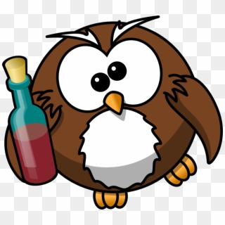 Owl Drunk Alcohol Animal Beer Bird Bottle Funny - Cartoon Of Alcohol Clipart