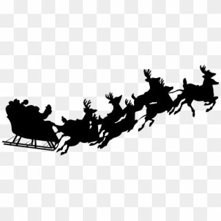 Jpg Black And White Library Santas Silhouette At Getdrawings - Santa Claus Vector Flying Clipart