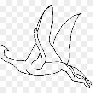 Pterodactyl-i Tried - Line Art Clipart