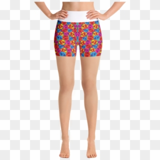 Fancy Swirly Flowers Yoga Short Pants With A Small - Shorts Clipart