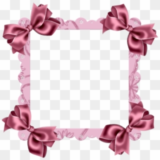 Pink Transparent Frame With Bow - Pink Frame With Bow Png Clipart