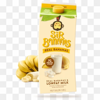 Grade A Low Fat Milk, Banana Puree, Cane Sugar, Guar - Banana Milk Ingredient Clipart