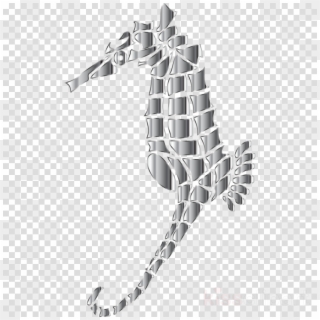 Chrome Stylized Seahorse Silhouette Frosted Glass Pulb - Png De Frame De Flores Clipart