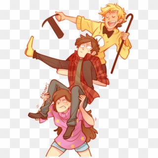 Наклейка Bill Cipher X Dipper Pines X Mabel Pines » - Gravity Falls Dipper Mabel And Bill Clipart