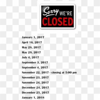 Sorry We Re Closed Sign Clipart