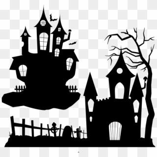 Halloween Ghost Party Clip Art - Halloween Castle Vector - Png Download