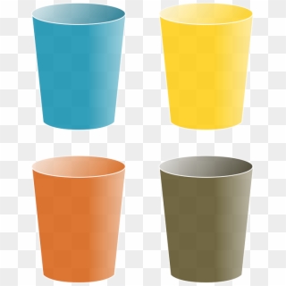 Tumbler Cup Glass - 4 Cups Clip Art - Png Download