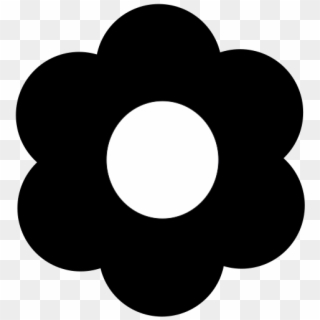Six-petals B W Flower Icon - Flower Icon Logo Png Clipart