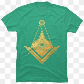 Golden Masonic Symbol All-seeing Eye - T-shirt Clipart