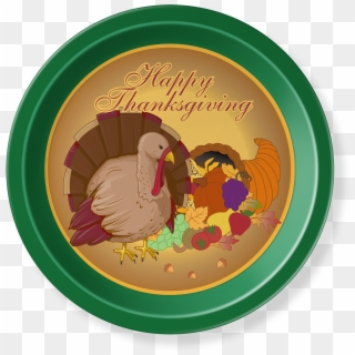 Lg Round Tray Thanksgiving - Illustration Clipart