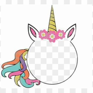Unicorn Sticker - Gold Frame Unicorn Png Clipart