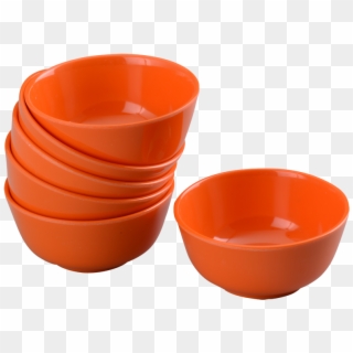 6 Pc Rnd Soup Bowl Set Orange Clipart