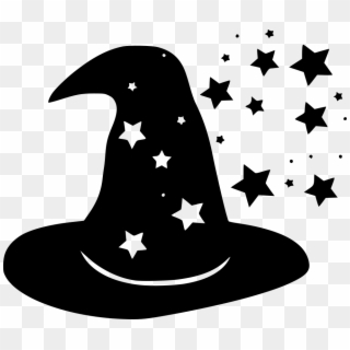 Wizard Hat Icons - Clipart Black Background With Yellow Stars - Png Download