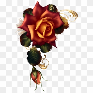 November Embers - Garden Roses Clipart