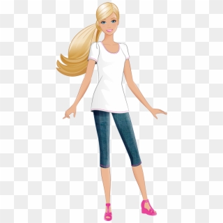 Barbie - Cartoon Barbie Sitting With Transparent Background Clipart