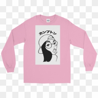 "compton" In Japanese Long Sleeve Shirt - Japanese Long Sleeve T Shirt Pink Clipart