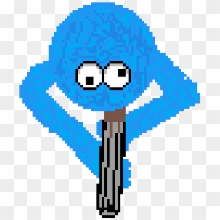 Cookie Monster With A Shot Gun - Pixel Faces Clipart