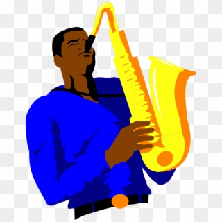 Graphic Black And White Free African American Clipart - Saxophone Player Clip Art - Png Download