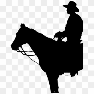 Cowboy Silhouette - Cowboy On Horse Silhouette Png Clipart