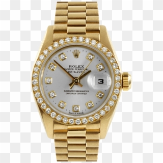 Pre-owned Rolex Ladies 18k Yellow Gold President Watch Clipart
