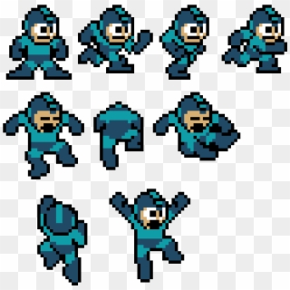 Mega-man Sprites With Jumping Sprite - Sprite Mega Man Clipart