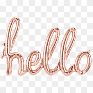 Hello Rose Gold Script - Hello 2018 Rose Gold Balloons Clipart
