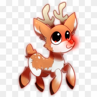 Drawn Reindeer Chibi - Santa And Reindeer Chibi Clipart