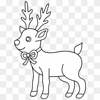 Cute Reindeers Christmas Coloring Pages Clipart