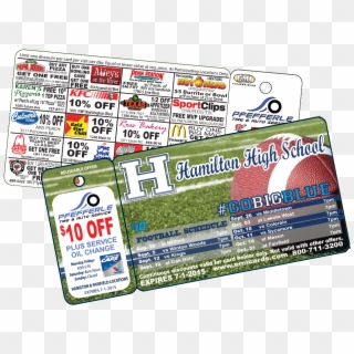 Single Keytag Fundraising Discount Card - Football On Field Clipart