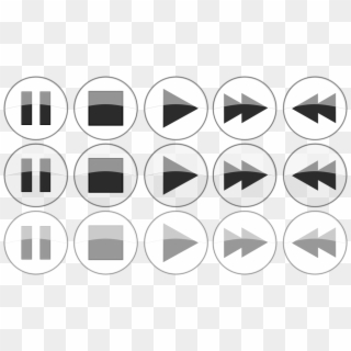 Multimedia, Buttons, Player, Play, Stop, Rewind - Media Player Button Png Clipart