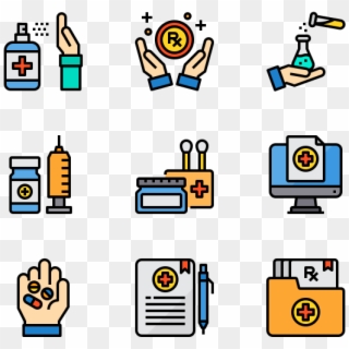 Pharmacy - Machinery Icons Clipart