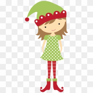 Following My Dreams Christmas Girl - Cute Christmas Elf Clipart - Png Download