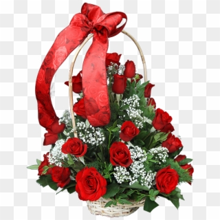 Basket Of 30 Red Roses - Floribunda Clipart