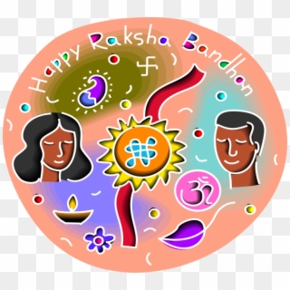 Vector Illustration Of Raksha Bandhan Rakhi Hindu Festival - Circle Clipart