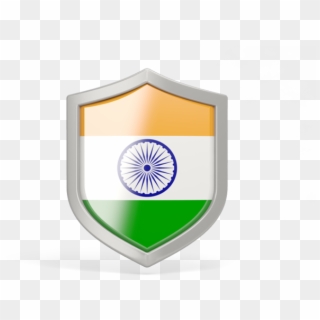 Illustration Of Flag Of India - India Flag Shield Clipart
