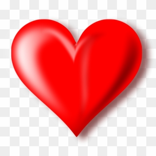 3d Red Heart Transparent Background - Transparent Background Heart 3d Png Clipart