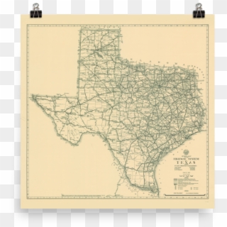 1933 Texas State Highway Map - Map Of Texas Clipart