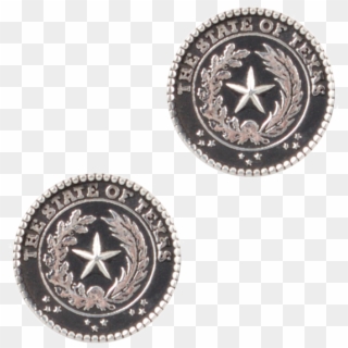 Pinto Ranch Texas State Seal Silver Cufflinks - Earrings Clipart