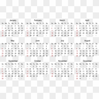 2018 Calendar Png Transparent - Free Printable Wallet Calendar 2019 Clipart